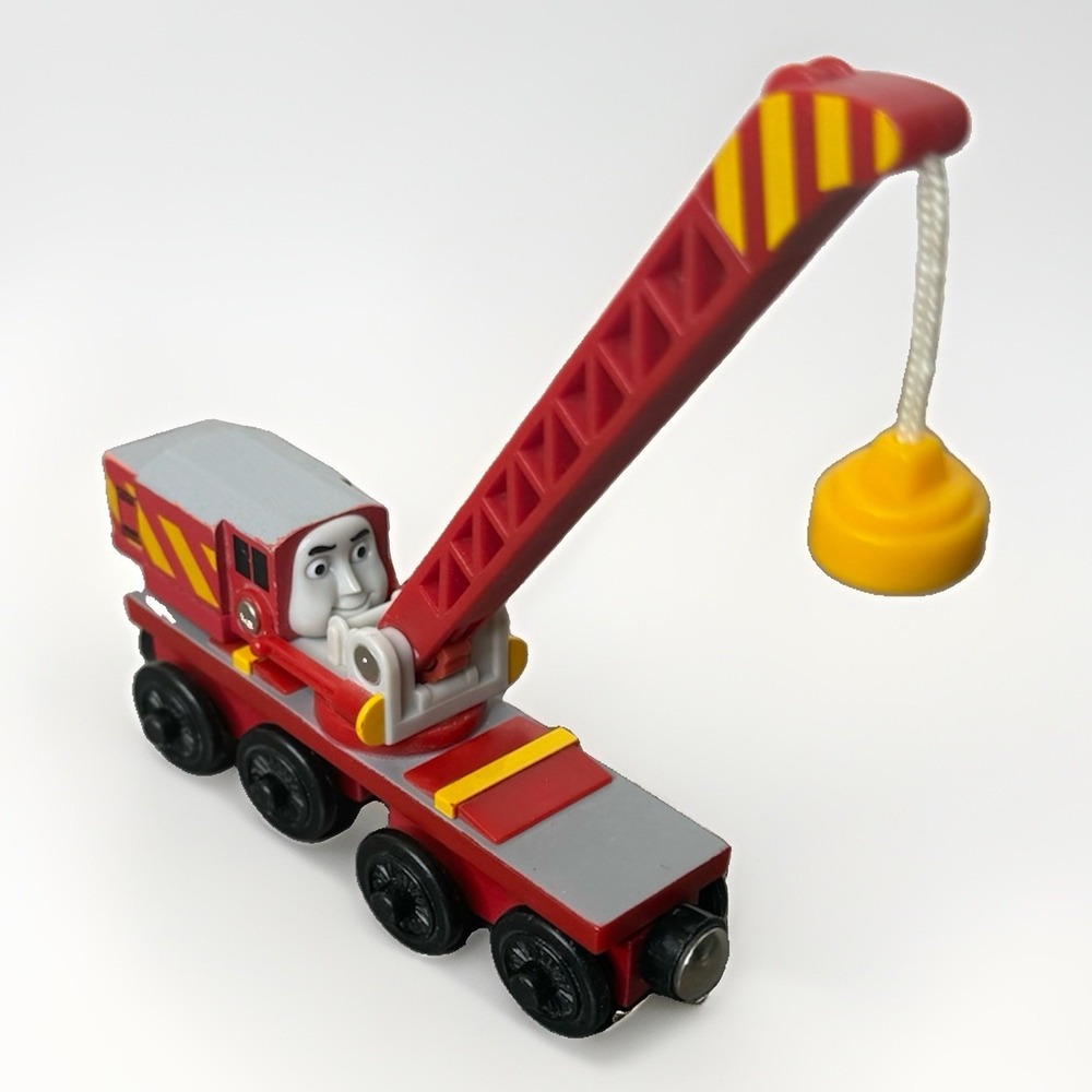⁠Thomas Wooden Railway Crane ROCKY Train Car 2003 Wood Learning Curve GUC - Picture 2 of 10